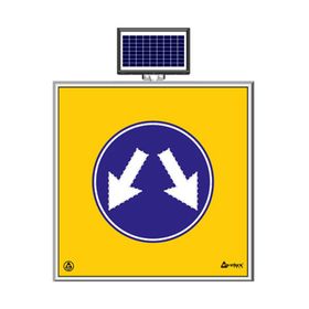 FM Trafik Solar Ledli 100X100 cm Çift Yön Yol Bakım Levhası
