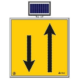 FM Trafik Solar Ledli 100X100 cm Çift Yönlü Yol Yol Bakım Levhası