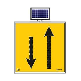 FM Trafik Solar Ledli 100X100 cm Çift Yönlü Yol Yol Bakım Levhası
