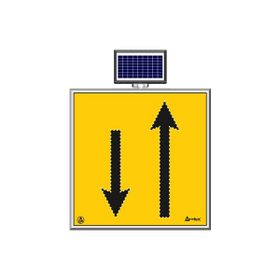 FM Trafik Solar Ledli 100X100 cm Çift Yönlü Yol Yol Bakım Levhası