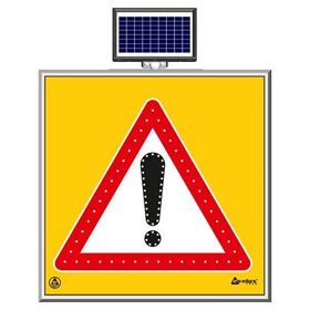 FM Trafik Solar Ledli 100X100 cm Dikkat Yol Bakım Levhası