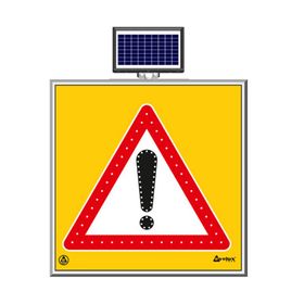 FM Trafik Solar Ledli 100X100 cm Dikkat Yol Bakım Levhası