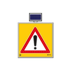 FM Trafik Solar Ledli 100X100 cm Dikkat Yol Bakım Levhası