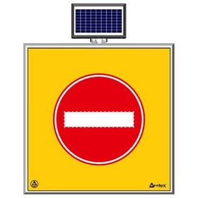 FM Trafik Solar Ledli 100X100 cm Girilmez Yol Bakım Levhası