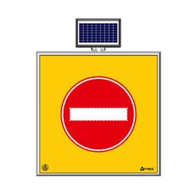 FM Trafik Solar Ledli 100X100 cm Girilmez Yol Bakım Levhası