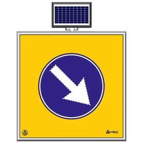 FM Trafik Solar Ledli 100X100 cm Sağ Yön Yol Bakım Levhası