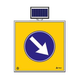 FM Trafik Solar Ledli 100X100 cm Sağ Yön Yol Bakım Levhası