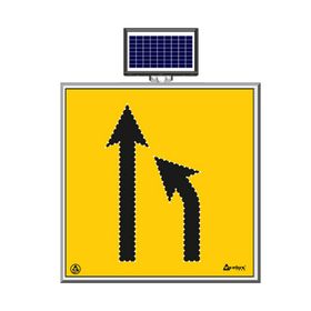 FM Trafik Solar Ledli 100X100 cm Sağdan Daralan Yol Yol Bakım Levhası