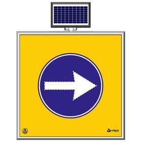 FM Trafik Solar Ledli 100X100 cm Sağdan Gidiniz Yol Bakım Levhası