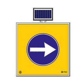 FM Trafik Solar Ledli 100X100 cm Sağdan Gidiniz Yol Bakım Levhası