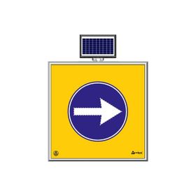 FM Trafik Solar Ledli 100X100 cm Sağdan Gidiniz Yol Bakım Levhası