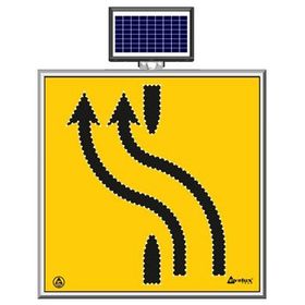 FM Trafik Solar Ledli 100X100 cm Sol Yoldan Sağ Yola Yol Bakım Levhası