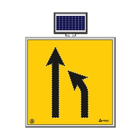 FM Trafik Solar Ledli 100X100 cm Sol Yoldan Sağ Yola Yol Bakım Levhası