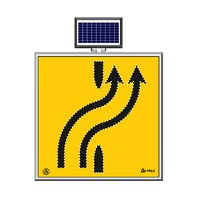 FM Trafik Solar Ledli 100X100 cm Sol Yoldan Sağ Yola Yol Bakım Levhası