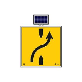 FM Trafik Solar Ledli 100X100 cm Sol Yoldan Sağ Yola Yol Bakım Levhası