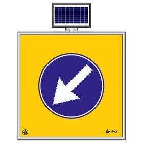 FM Trafik Solar Ledli 100X100 cm Sol Yön Yol Bakım Levhası
