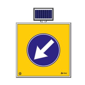 FM Trafik Solar Ledli 100X100 cm Sol Yön Yol Bakım Levhası
