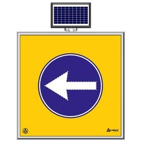 FM Trafik Solar Ledli 100X100 cm Soldan Gidiniz Yol Bakım Levhası