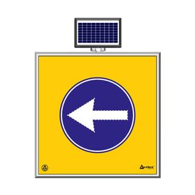 FM Trafik Solar Ledli 100X100 cm Soldan Gidiniz Yol Bakım Levhası