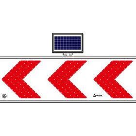 FM Trafik Solar Ledli 50X150 cm Sola Tehlikeli Viraj Yol Bakım Levhası