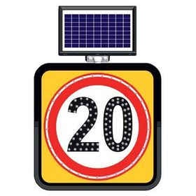 FM Trafik Solar Ledli 60X60 cm 20 kmh Yol Bakım Levhası