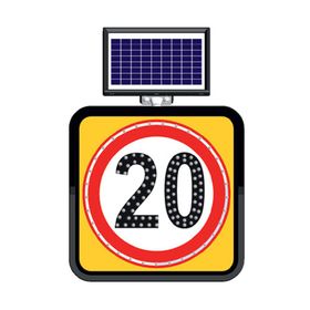 FM Trafik Solar Ledli 60X60 cm 20 kmh Yol Bakım Levhası