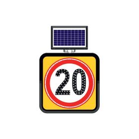 FM Trafik Solar Ledli 60X60 cm 20 kmh Yol Bakım Levhası