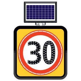 FM Trafik Solar Ledli 60X60 cm 30 kmh Yol Bakım Levhası