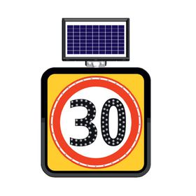 FM Trafik Solar Ledli 60X60 cm 30 kmh Yol Bakım Levhası