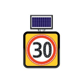 FM Trafik Solar Ledli 60X60 cm 30 kmh Yol Bakım Levhası