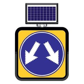 FM Trafik Solar Ledli 60X60 cm Çift Yönlü Yol Yol Bakım Levhası