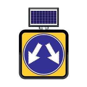 FM Trafik Solar Ledli 60X60 cm Çift Yönlü Yol Yol Bakım Levhası