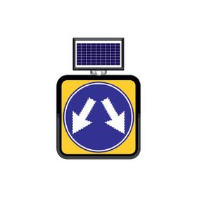 FM Trafik Solar Ledli 60X60 cm Çift Yönlü Yol Yol Bakım Levhası