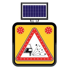 FM Trafik Solar Ledli 60X60 cm Gevşek Zemin Yol Bakım Levhası