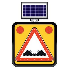 FM Trafik Solar Ledli 60X60 cm Kasisli Yol Yol Bakım Levhası