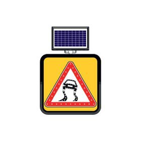 FM Trafik Solar Ledli 60X60 cm Kaygan Yol Yol Bakım Levhası