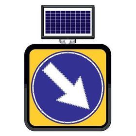 FM Trafik Solar Ledli 60X60 cm Sağa Mecburi Yön Yol Bakım Levhası
