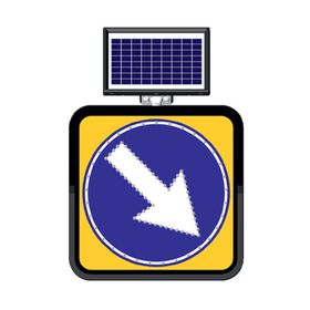 FM Trafik Solar Ledli 60X60 cm Sağa Mecburi Yön Yol Bakım Levhası
