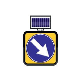 FM Trafik Solar Ledli 60X60 cm Sağa Mecburi Yön Yol Bakım Levhası