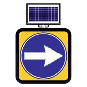 FM Trafik Solar Ledli 60X60 cm Sağdan Gidiniz Yol Bakım Levhası