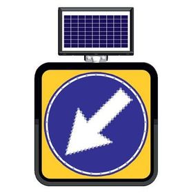 FM Trafik Solar Ledli 60X60 cm Sola Mecburi Yön Yol Bakım Levhası