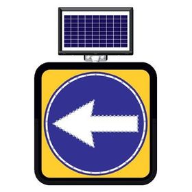 FM Trafik Solar Ledli 60X60 cm Soldan Gidiniz Yol Bakım Levhası