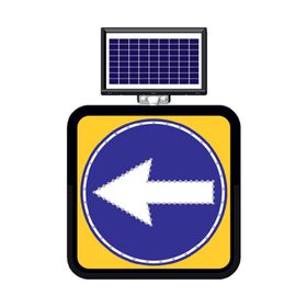 FM Trafik Solar Ledli 60X60 cm Soldan Gidiniz Yol Bakım Levhası