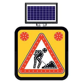 FM Trafik Solar Ledli 60X60 cm Yolda Çalişma Var Yol Bakım Levhası