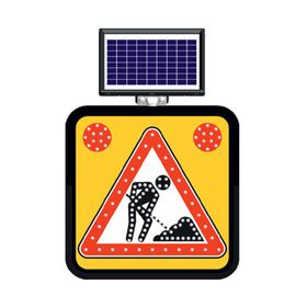 FM Trafik Solar Ledli 60X60 cm Yolda Çalişma Var Yol Bakım Levhası