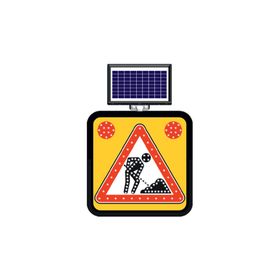 FM Trafik Solar Ledli 60X60 cm Yolda Çalişma Var Yol Bakım Levhası