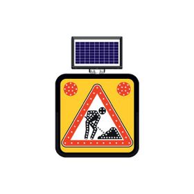 FM Trafik Solar Ledli 60X60 cm Yolda Çalişma Var Yol Bakım Levhası