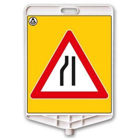 FM Trafik Soldan Daralan Yol Dikdörtgen Uyarı Levhası