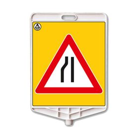 FM Trafik Soldan Daralan Yol Dikdörtgen Uyarı Levhası