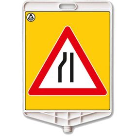 FM Trafik Soldan Daralan Yol Dikdörtgen Uyarı Levhası